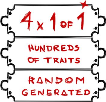 4 NFTs 1 of 1, hundreds of traits, random generated